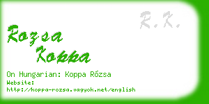 rozsa koppa business card